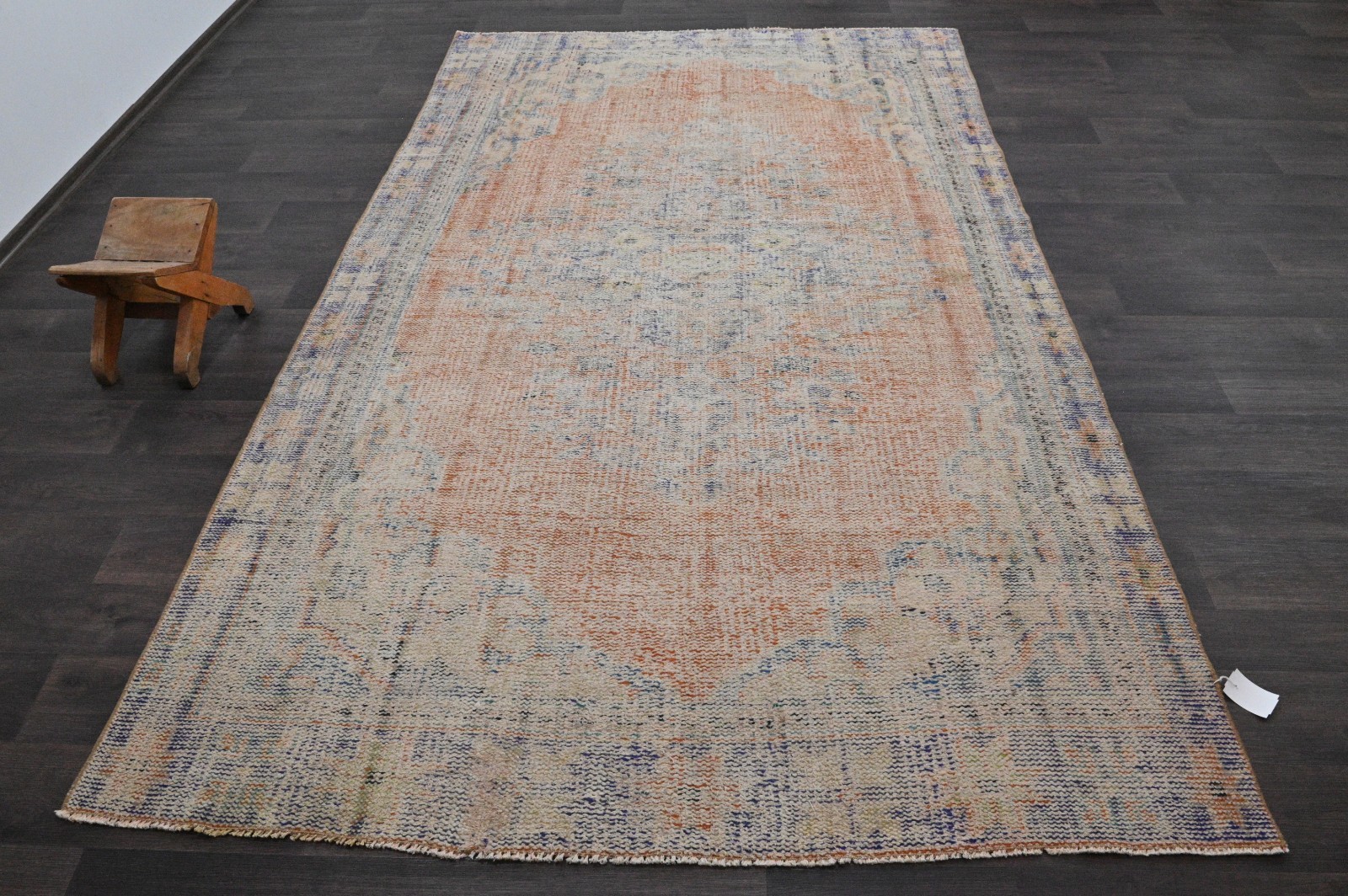 Oushak Turkish Vintage Rug 6x10 Kilim Rug Anatolian Handmade Boho Decor ORANGE gallery