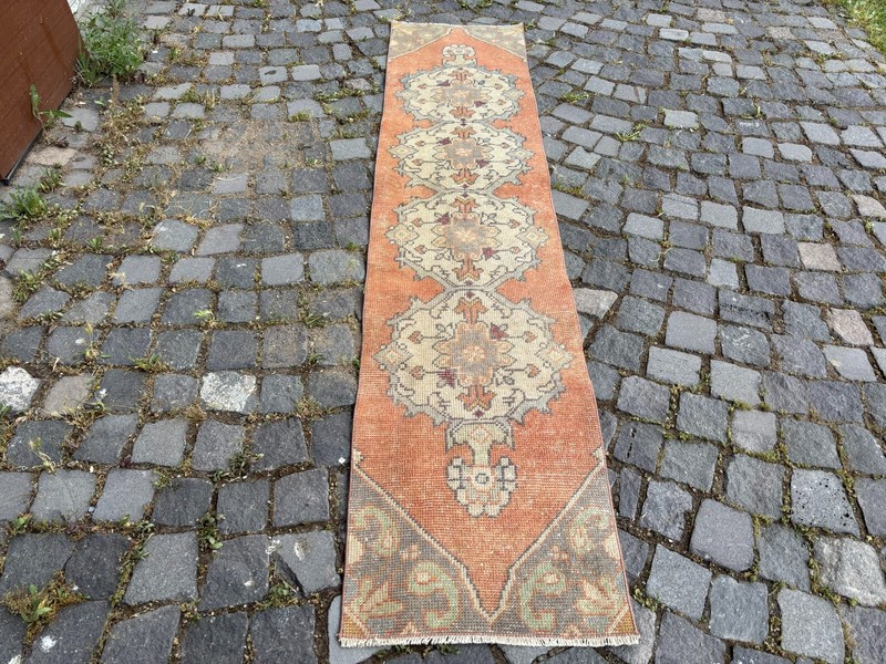 Bohemian rugs, Runner rug, Handmade, Turkish rug, Vintage, Wool | 1,5 x 7,1 ft gallery