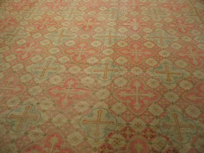 14'x18' Large Antique 19th Century Allover Geometric French Flatweave gallery
