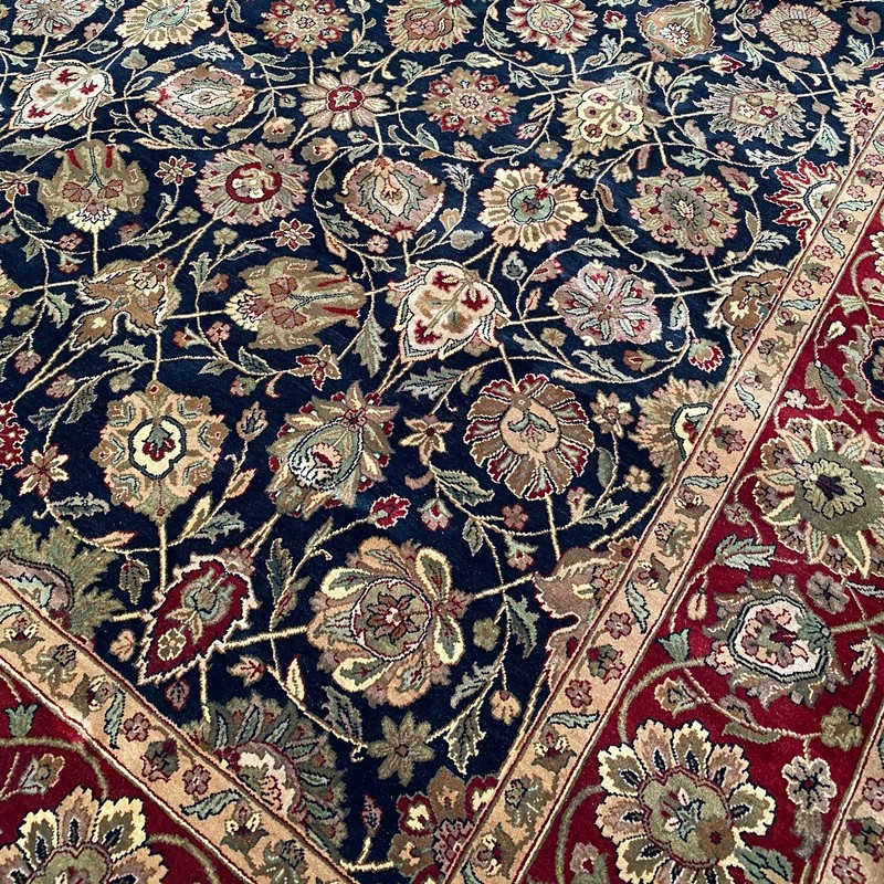 New Fine Quality Floral Oriental Rug Handmade in India, Thick Soft Pile, 9x12 gallery