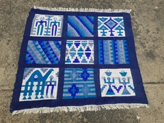 Vintage Traditional Handmade Tunisian Wool Multicolor Kilim Rug 3.5×3.1 ft