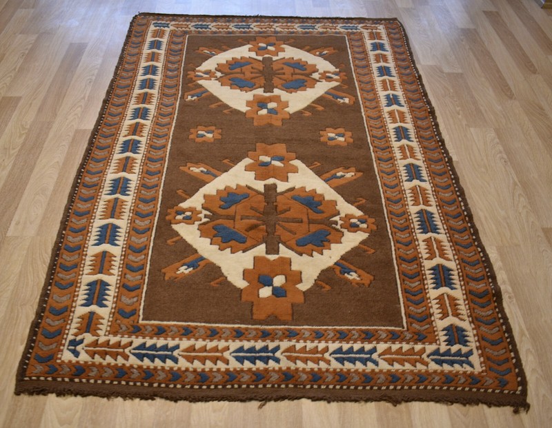 Clearance 1960's Antique Caucasian Kazak One-of-a-kind Handmade Rug 5 Ft x 8 Ft gallery