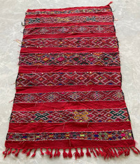 Vintage Traditional Handmade Moroccan Berber Wool Kilim Rug 165×104 cm