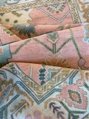 Faded Pink Turkish Floral Bohemian Oushak Rugs 6×9 7×10 8×11 9×12 10×14 12×15 ft