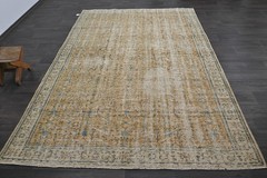 Oushak Turkish Vintage Rug 6×10 Kilim Rug Anatolian Handmade Boho Decor ORANGE