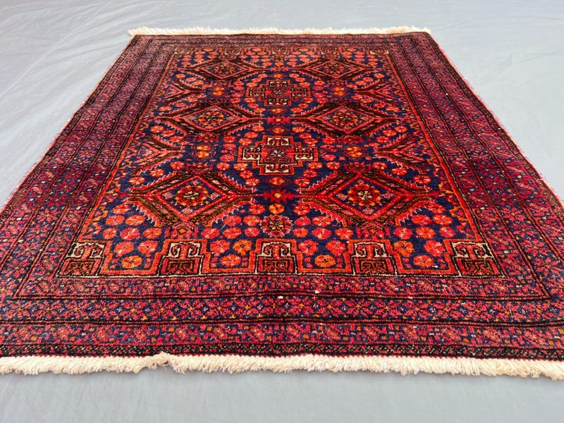 2'6x3'0 Ft Vintage Handknotted Caucasian Wool Geometric Medallion Rug gallery