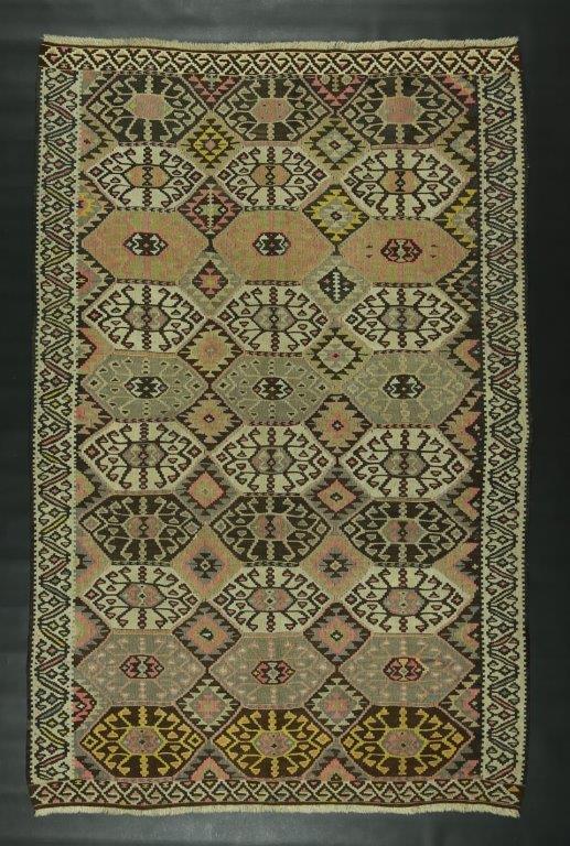 Turkish Caucassian Kilim Rug "FUNKY HEXAGON LIFE" 6"36 X 4"17' gallery