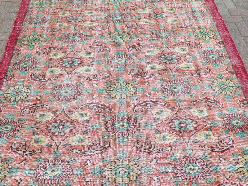 Handmade Floor Rug, Wool Rugs, Large Carpet, Vintage Turkish Area Rug 79"X106" gallery