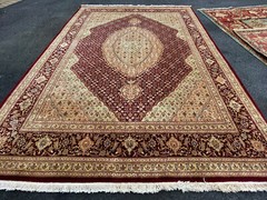 Beautiful fish Design Hand Knotted /Wool Silk highlight 8x10ft