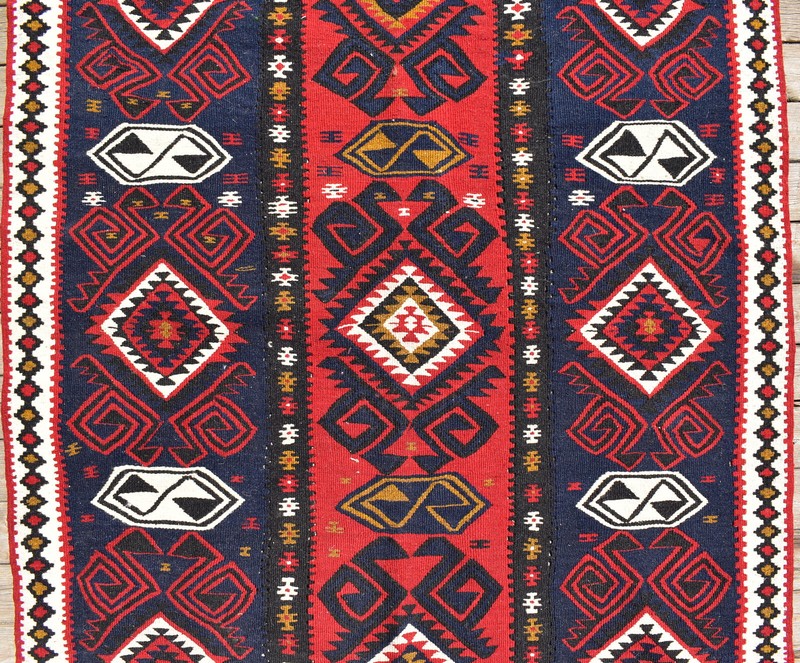 Turkish Kilim Rug 44''x68'' Handwoven Van Kilim 112x175cm Wool Vintage Area Rug gallery