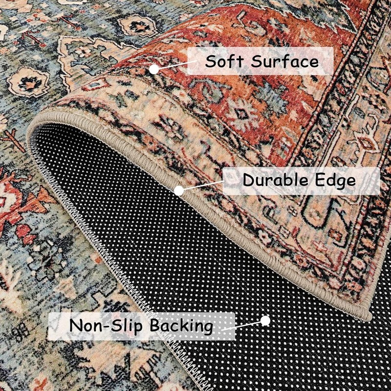 Lahome Boho Tribal Area Rug 2X3 Persian Distressed Small Entryway Rug Doormat Bo gallery