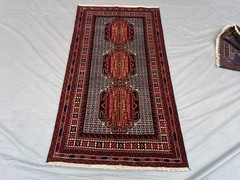 2’10×5’3 Ft Vintage Afghan Baluchi Inspired Tribal Geometric Wool Runner Rug