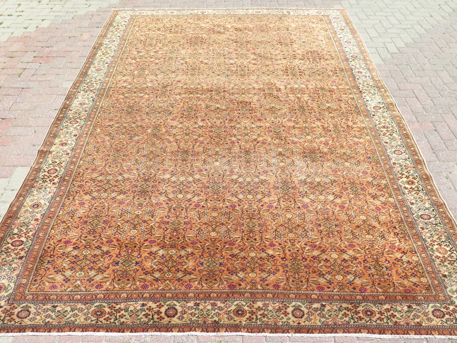 Turkish Rug, Area Rugs 8x12, Handmade Floor Carpet, Keseria Wool Rug 100"X139" gallery