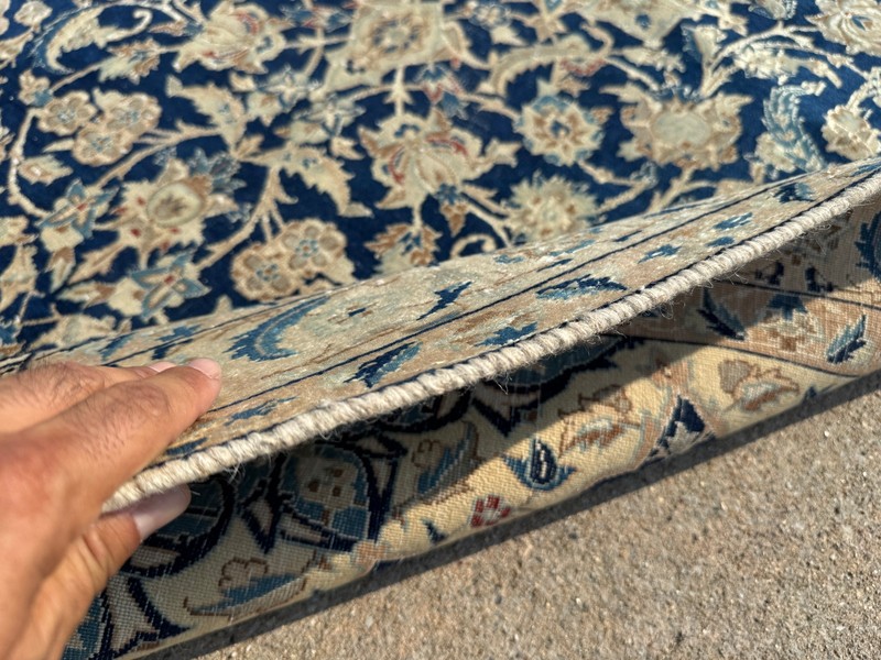 4x6 BLUE ANTIQUE ORIENTAL RUG HAND-KNOTTED vintage handmade fine silk real 4x7 gallery
