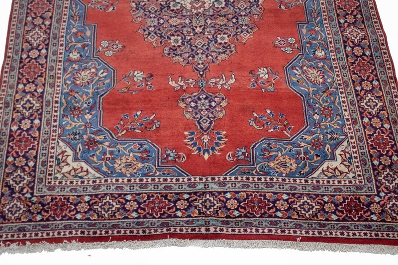 Vintage Handmade Oriental Rug Traditional Orange-Red Floral Style Carpet 7X11 ft gallery