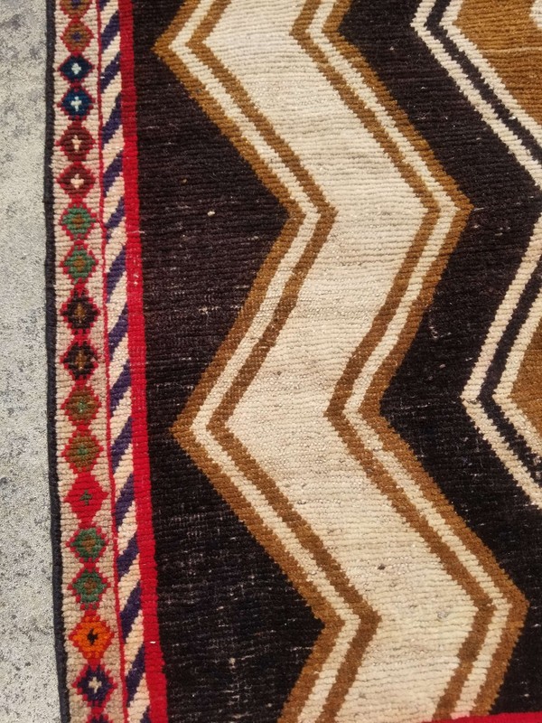 Vintage Distressed Hand Made Traditional Oriental Wool Brown Rug 5.6x3.7ft gallery