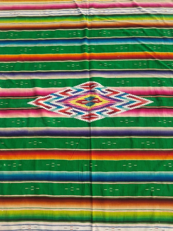 Vintage Traditional Handcrafted Mexican Saltillo Rug for Home Décor 222x157 cm gallery
