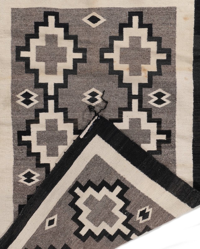 Vintage Gray Navajo Hand Knotted Rug 3'4 X 5'4 E25349 gallery