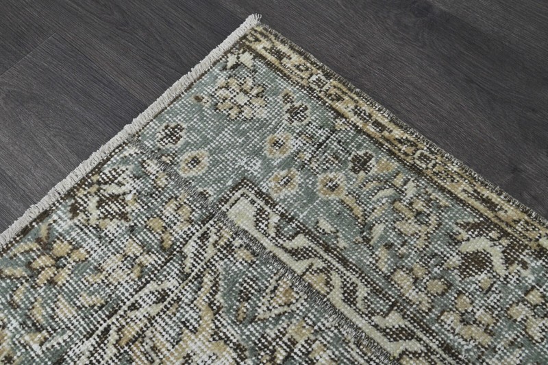 Vintage Turkish Runner Rug 2x9ft Wool Anatolian Handmade Hallway Oushak BEIGE gallery