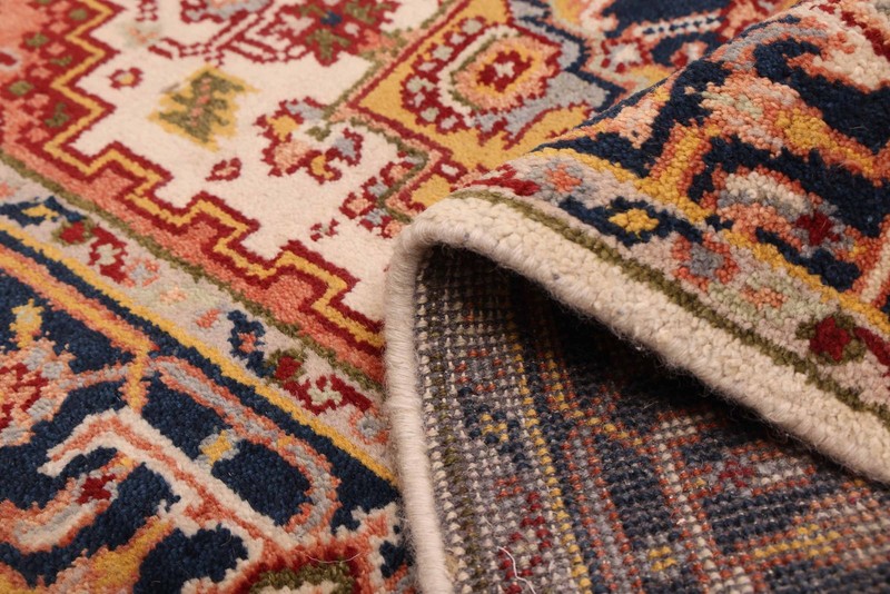 Vintage Geometric Area Rug 3'9" x 5'10" Traditional Hand-Knotted Wool Carpet gallery