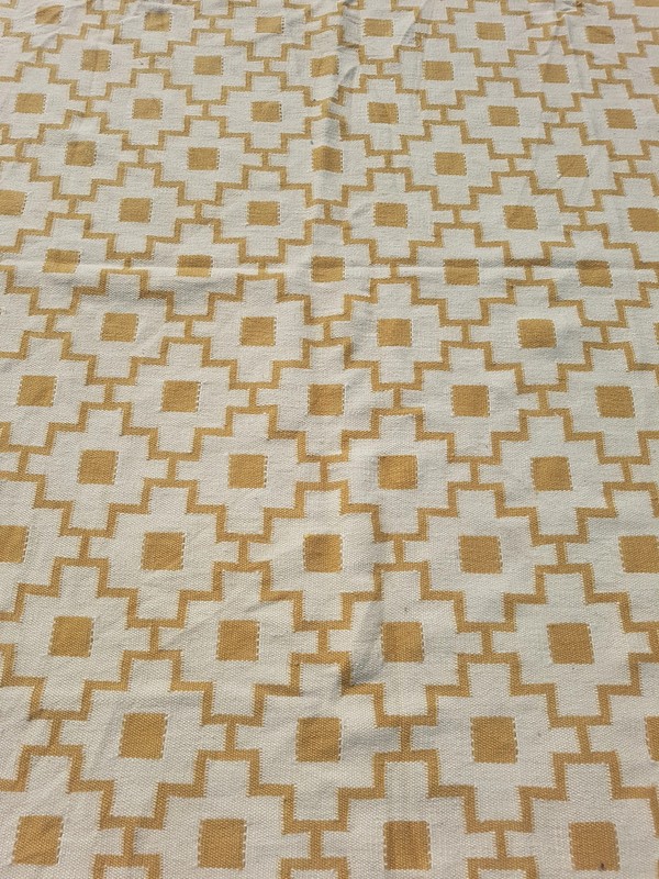 Vintage Handmade Traditional Geometric Yellow Kilim Floor Rug Carpet 236x164cm gallery