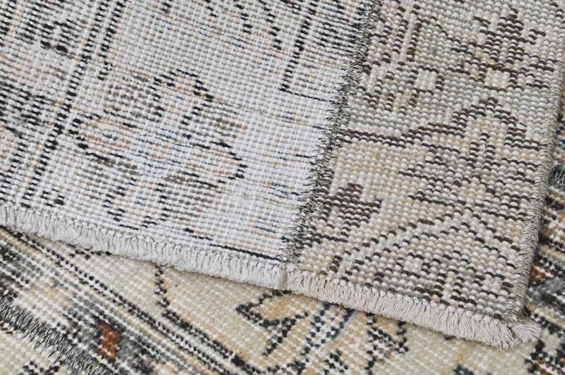 Vintage Turkish Runner Rug 2x5ft Wool Anatolian Handmade Hallway Oushak BEIGE gallery