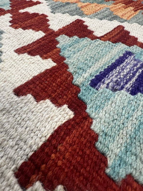Handmade Kilim Runner wool natural colours Afghan Traditional 201cmx72cm gallery