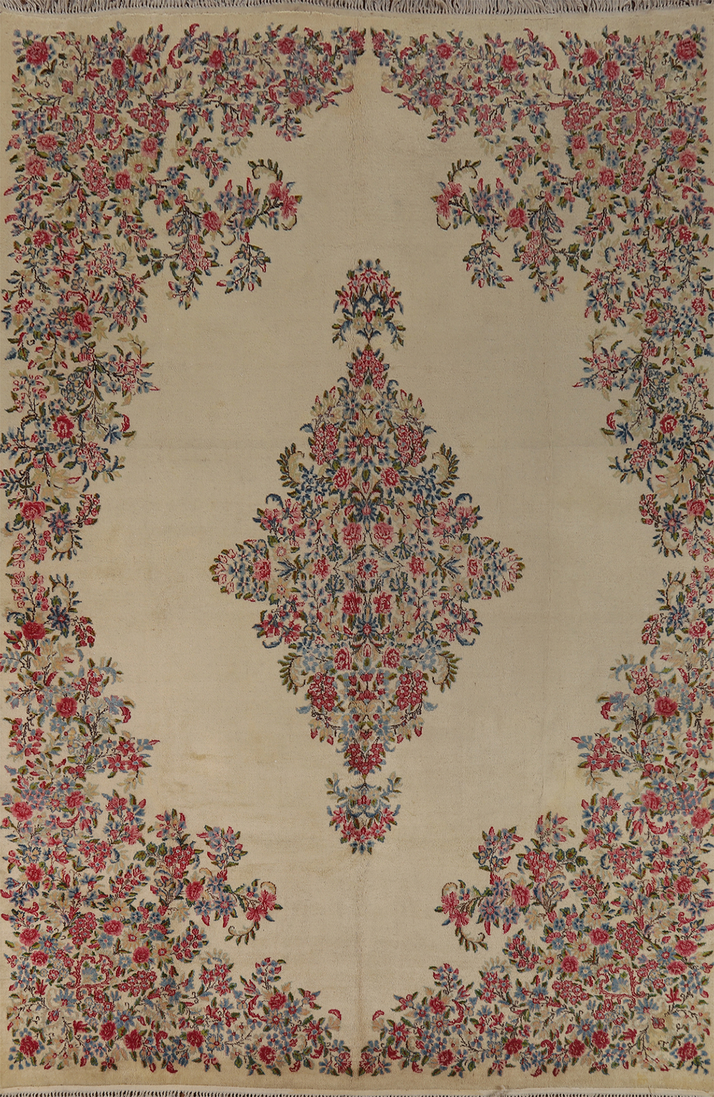 Vintage Floral Kirman Medallion Area Rug 8x11 Wool Hand-knotted Living Room Rug gallery