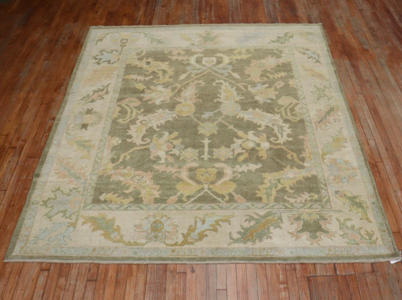 Modern Gorgeous Turkish Oushak Ushak Rug Size 8'x9'4'' gallery