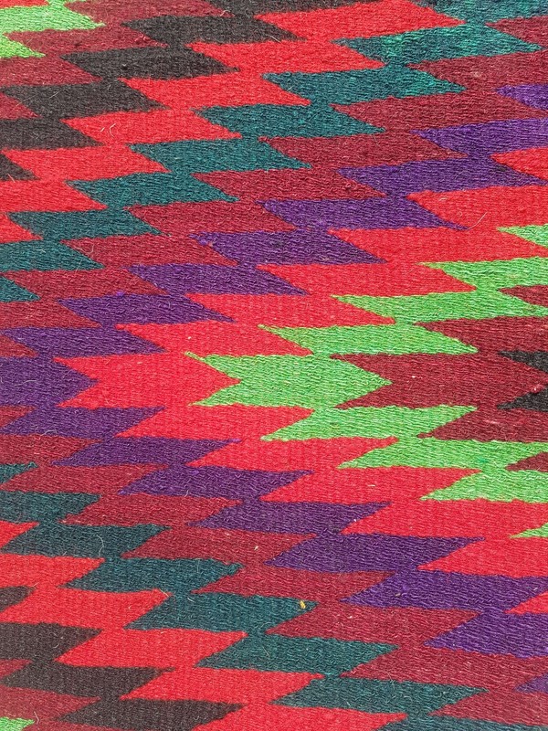 Fine Vintage Traditional Hand Made Oriental Wool Red Kilim Rug 164x113cm gallery