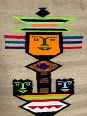 Wall Hanging Tapestry Hand Woven Wool South American 15″ x 72″ Vintage
