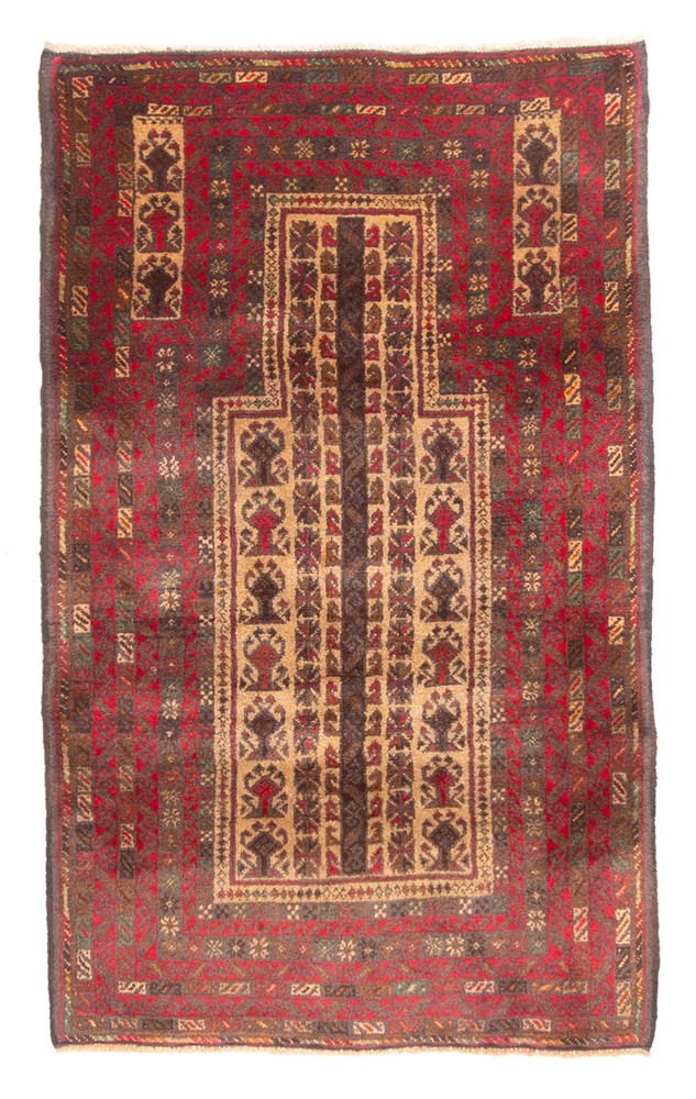 Vintage Hand-Knotted Area Rug 2'11" x 4'8" Traditional Oriental Wool Carpet