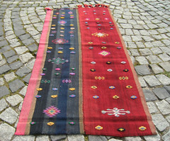 Turkish Rug 32” x 63” Vintage Anatolian Embroidered Cicim Rug Organic Wool Rug