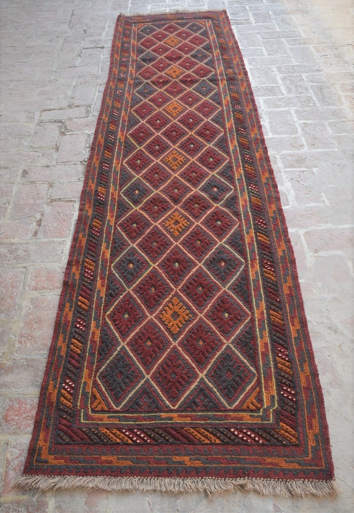2x11 Ft Handmade Tribal Afghan Moshvani Hallway Runner Antique Persian Wool Rug