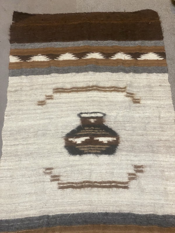 Vintage Turkish Angora Wool Blanket Kilim Rug Siirt 159x80cm gallery