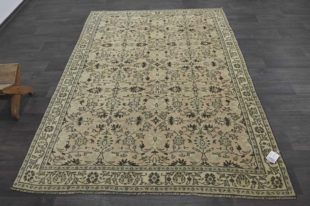 Oushak Turkish Vintage Rug 5x7 Kilim Rug Anatolian Handmade Boho Decor BEIGE