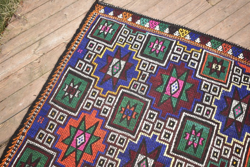 Turkish Kilim 64''x131'' Handwoven 165x335cm Adana Cicim Kilim 5x10 Vintage Rug gallery