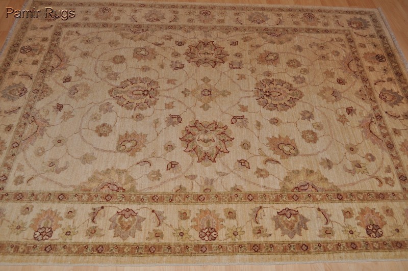 5x6 ft. Top quality handmade vegetable dye Chobi beige CREAM color rug gallery
