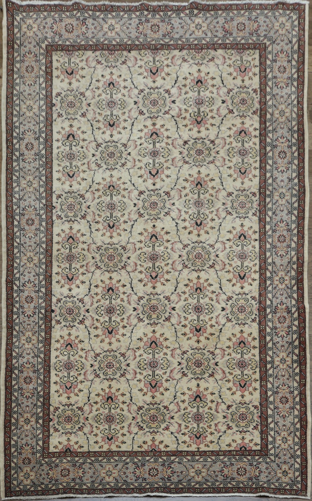 Vintage Inspired Area Rug 6x10 Ft Hand-Knotted Floral Turkish Wool Carpet gallery