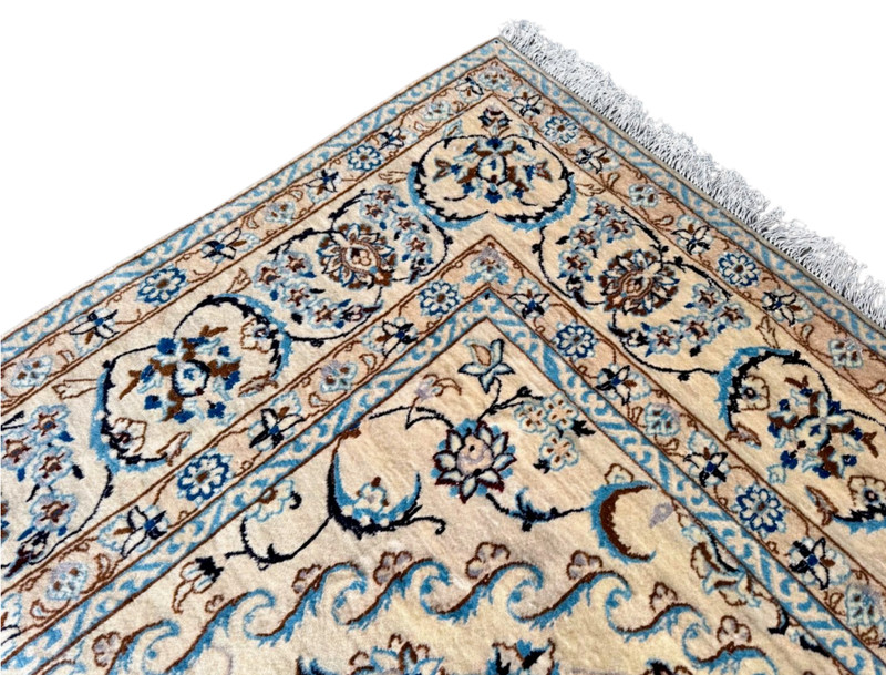 SILK & WOOL SUPER FINE NAEIN CARPET HAND MADE EASTERN RUG 10'3" x 6'8" CLEANED gallery