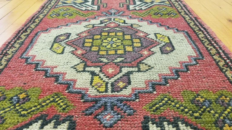 Beautiful Antique Wool Pile Natural Dye Tribal Area Rug 1'9"×3'1" gallery