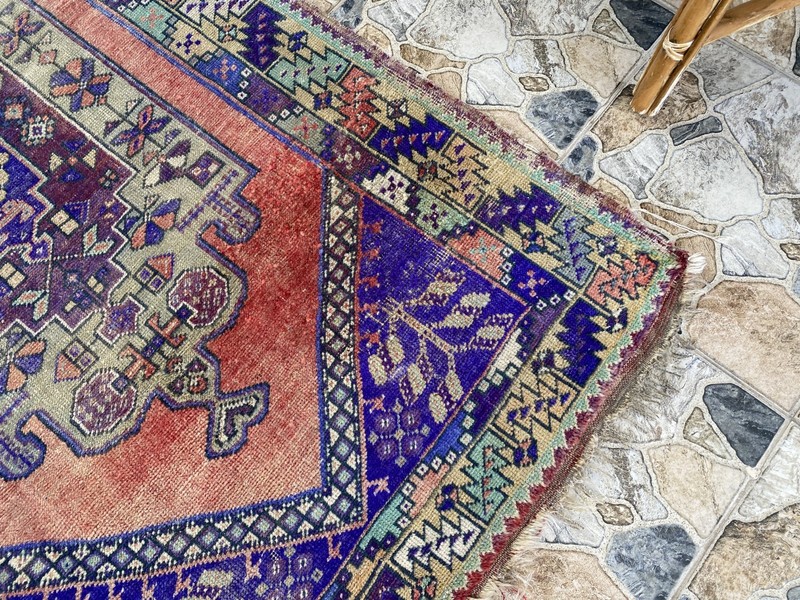 3.5 x 6 ft Vintage Turkish Rug | Hand-Knotted Wool Distressed Antique Area Rug gallery